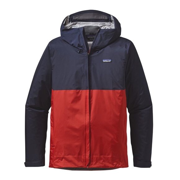 Patagonia Mens Torrentshell Waterproof Rain Jacket Small Red Blue Outdoor Spring